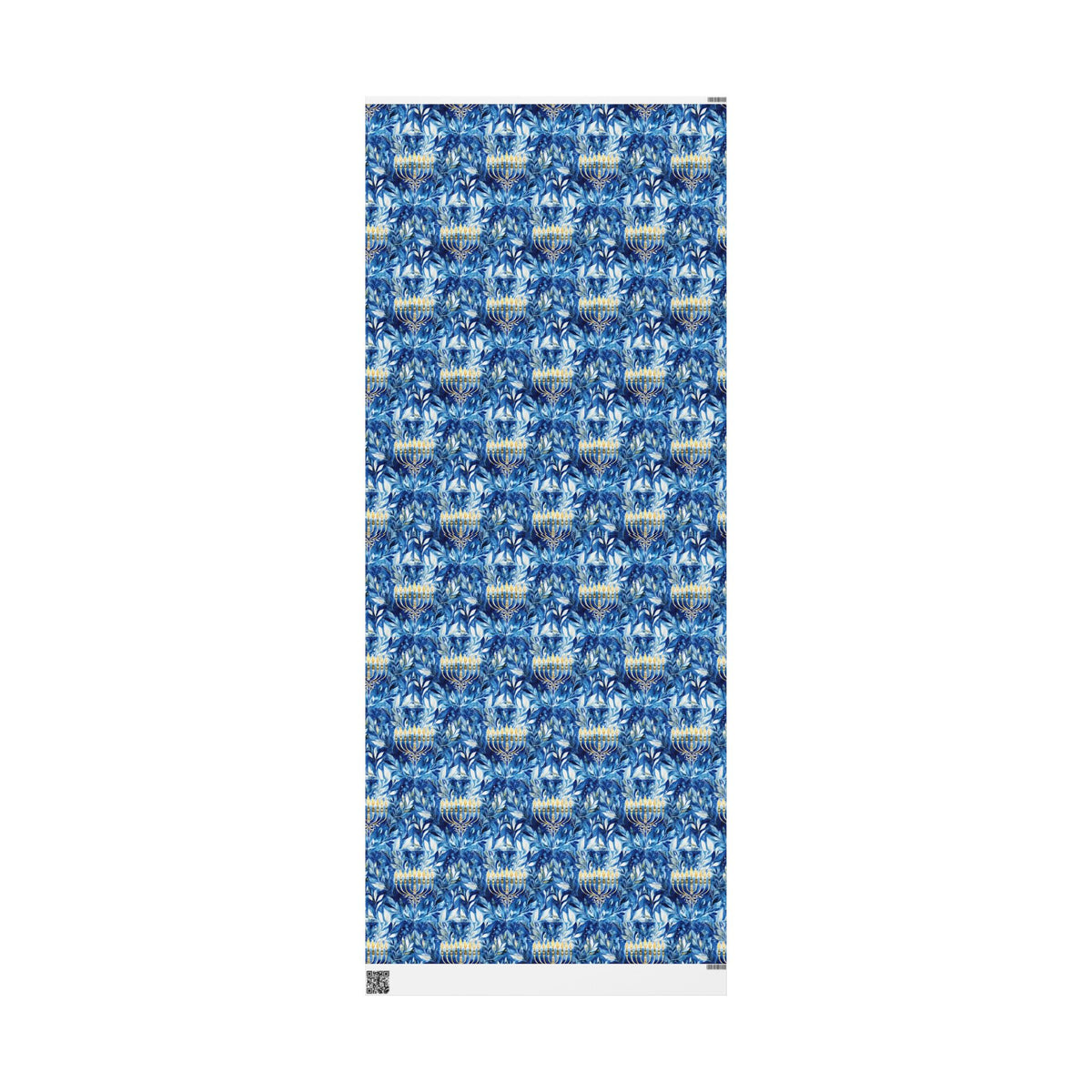 Menorah Blue Marble Swirl Wrapping Paper
