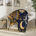 Light the Night Hanukkah Blanket – Navy & Gold Festival of Lights Velveteen Throw | Jerusalem-Inspired Menorah Gift