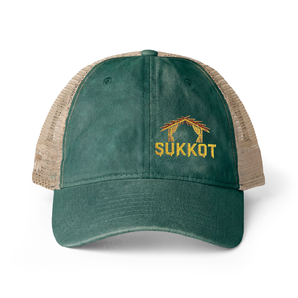 Sukkot – Women's Embroidered Ponytail Hat