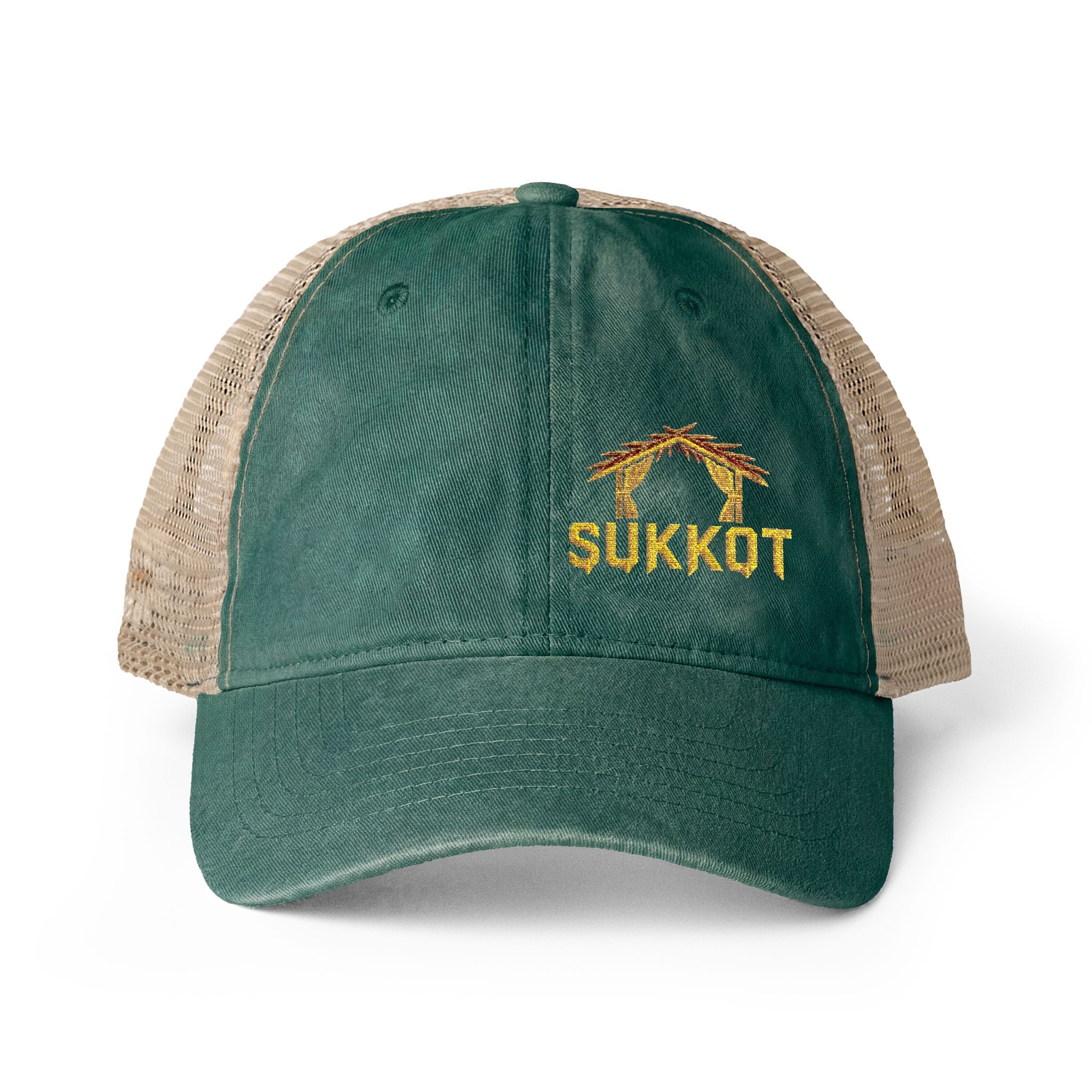 Sukkot – Women's Embroidered Ponytail Hat