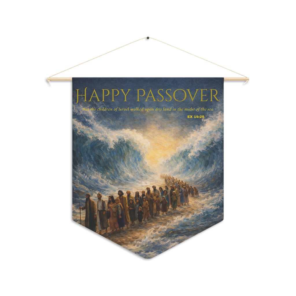 Happy Passover Pennant | Exodus Parting of the Red Sea Wall Banner