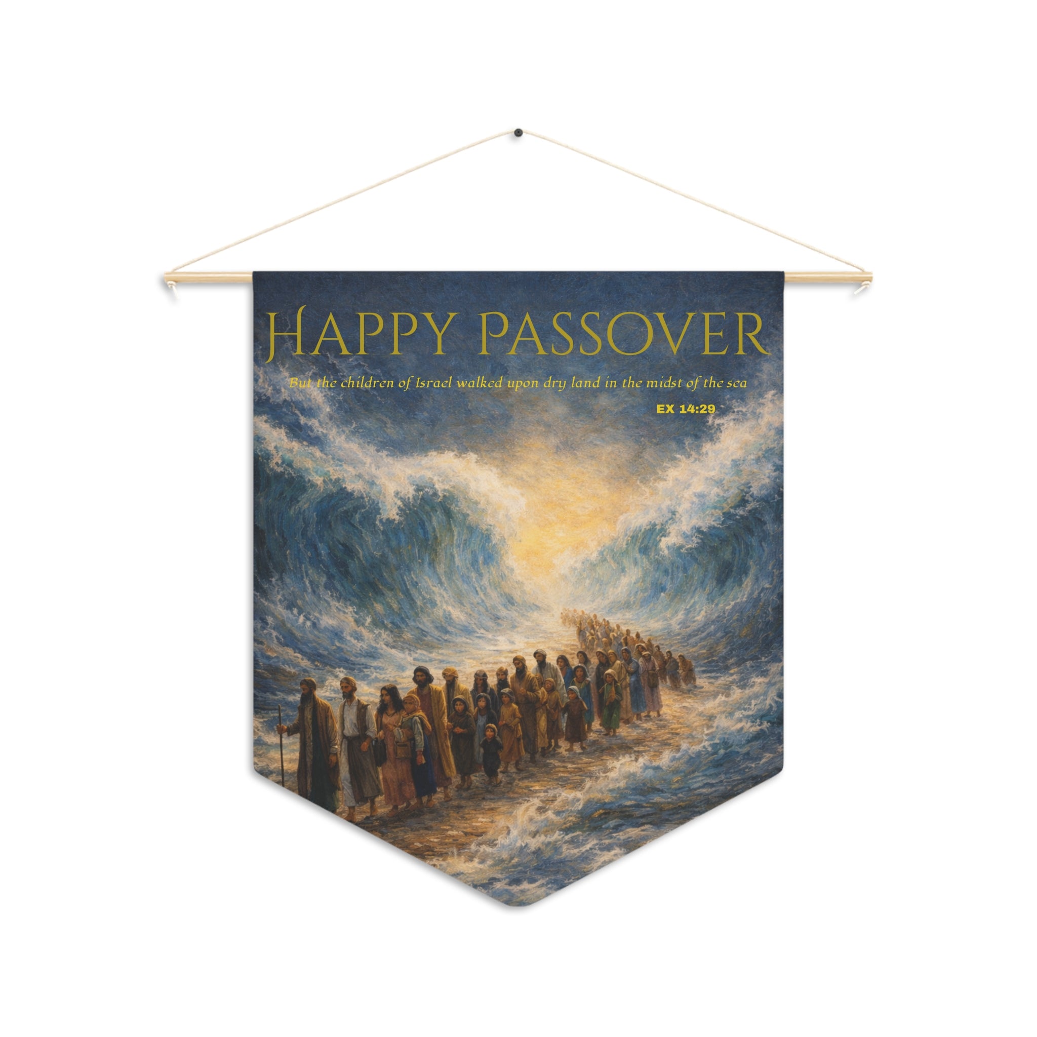 Happy Passover Pennant | Exodus Parting of the Red Sea Wall Banner