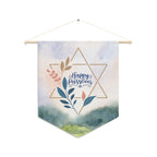 Happy Passover Pennant | Star of David Floral Wall Banner