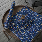 Judaica Gift Wrap with Challah, Kiddush Cup, Doves & Olive Branches