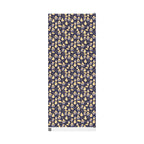 Shabbat Wrapping Paper | Elegant Navy & Gold Judaica Gift Wrap with Candles, Challah, Stars |