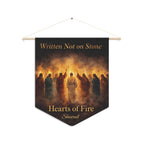 Written Not on Stone, Hearts of Fire | Shavuot Wall Pennant