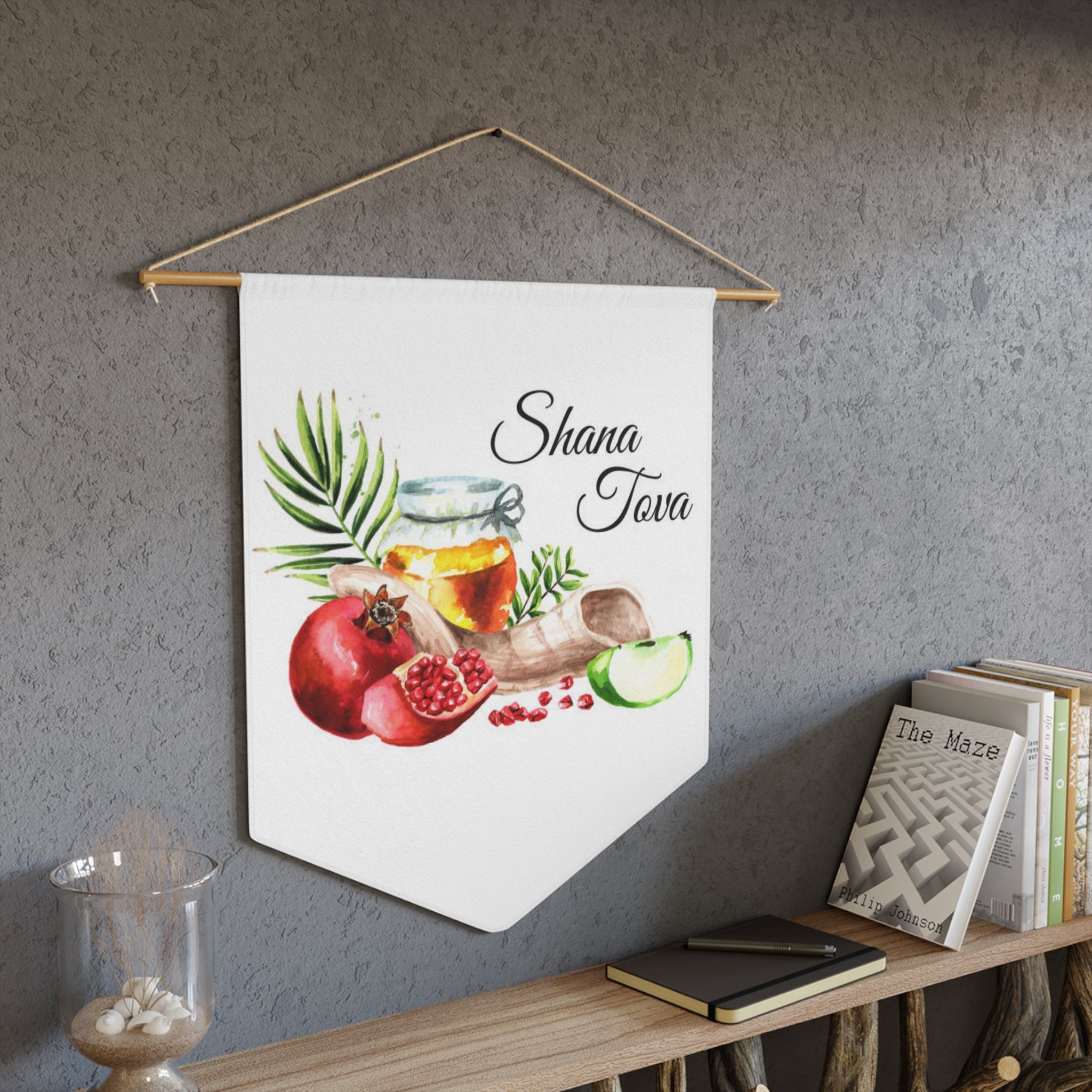 Shana Tova | Apples, Honey & Pomegranate Wall Pennant