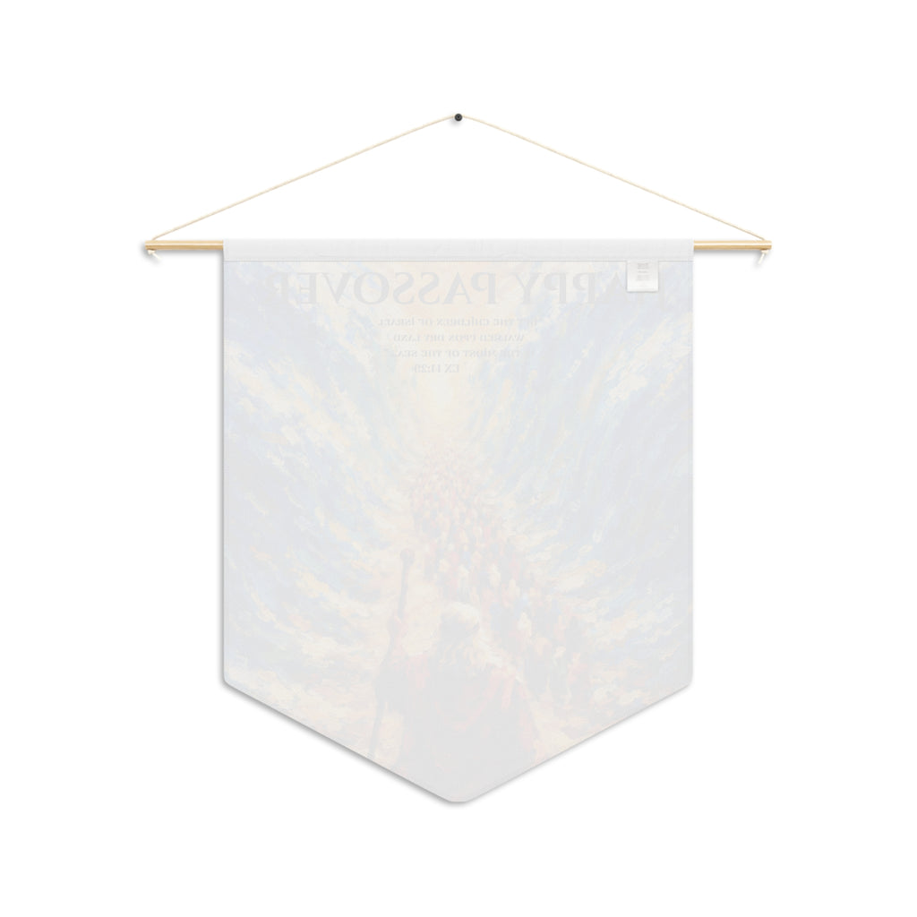 Happy Passover Pennant - Exodus 14:29 Wall Hanging