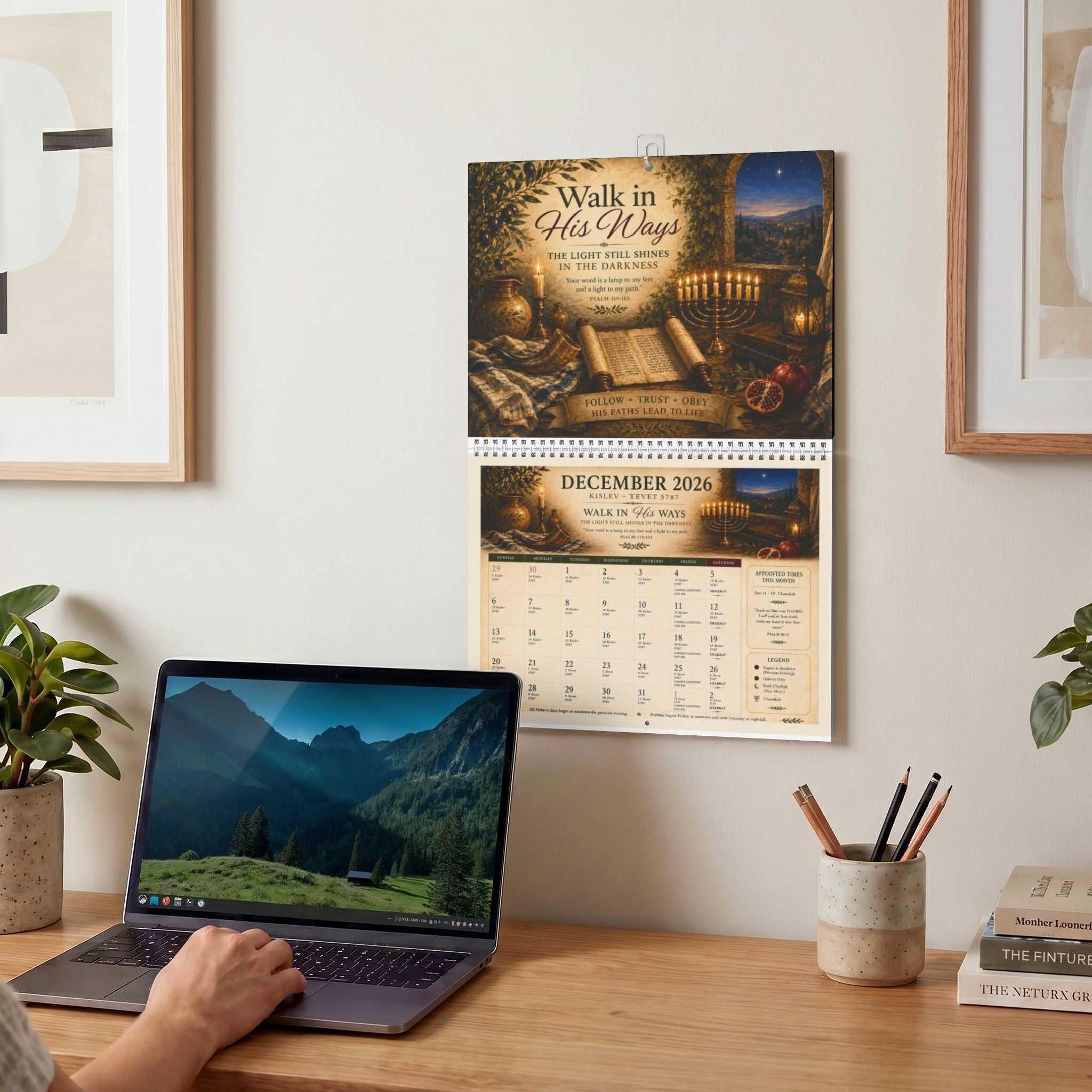 Biblical Hebrew Calendar 2026–2027 | Appointed Times & Feast Days Wall Calendar