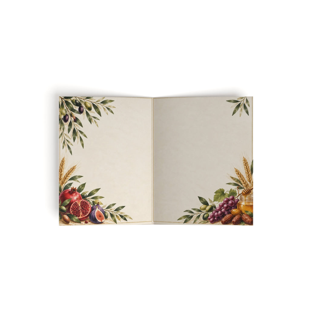 Seven Species Happy Birthday Greeting Card | Biblical Faith-Based Birthday Card (8, 16, and 24 pcs)
