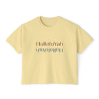 Inspirational Women's Boxy Tee - HalleluYah, Casual Wear, Christian Apparel, Gift for Her, Everyday Comfort