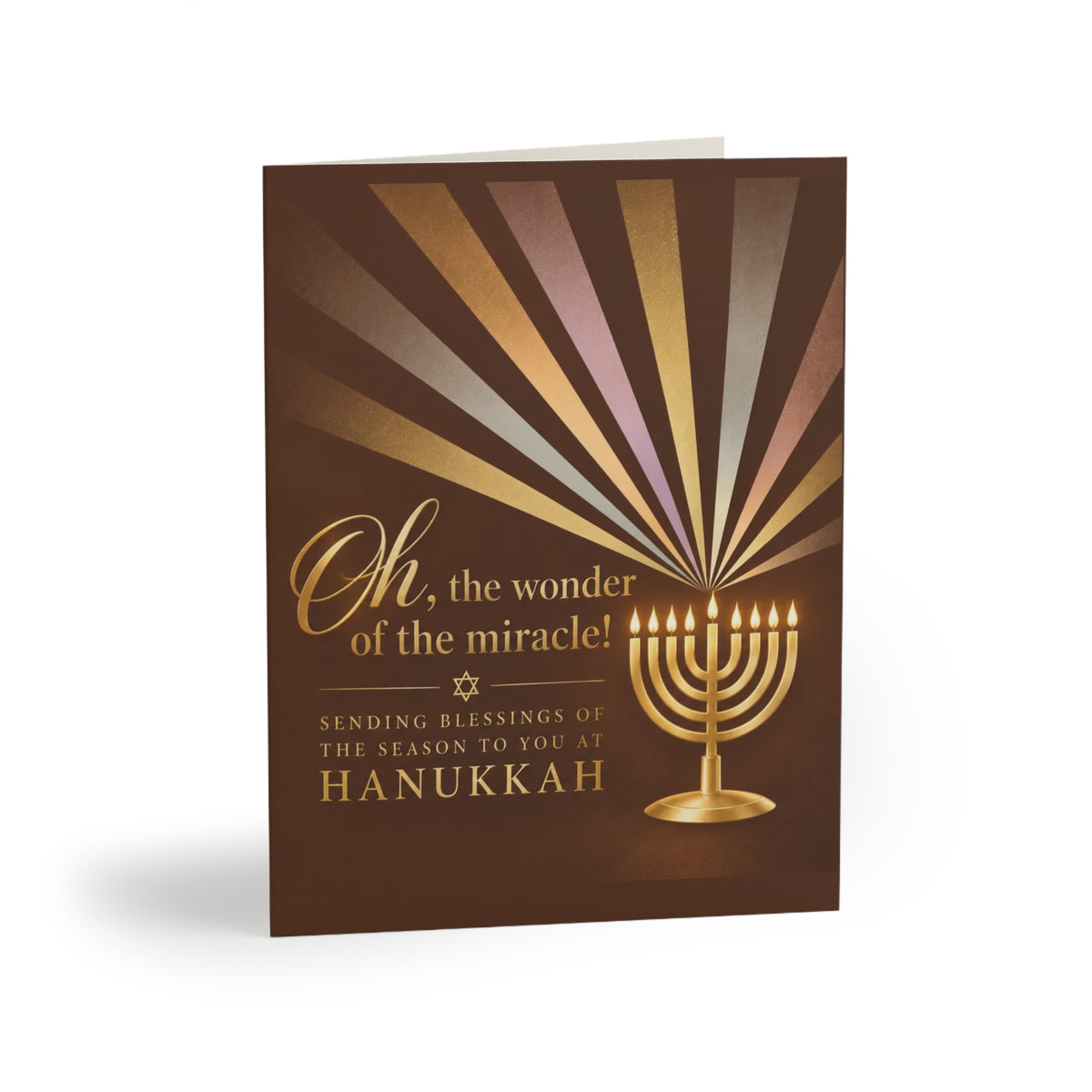 Oh, the Wonder of the Miracle Hanukkah Card | Festival of Lights Greeting Card (8, 16, and 24 pcs)