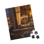 Hanukkah Puzzle for Adults – Glowing Hanukkiah Window Oil Painting Puzzle | 110–1014 Pieces