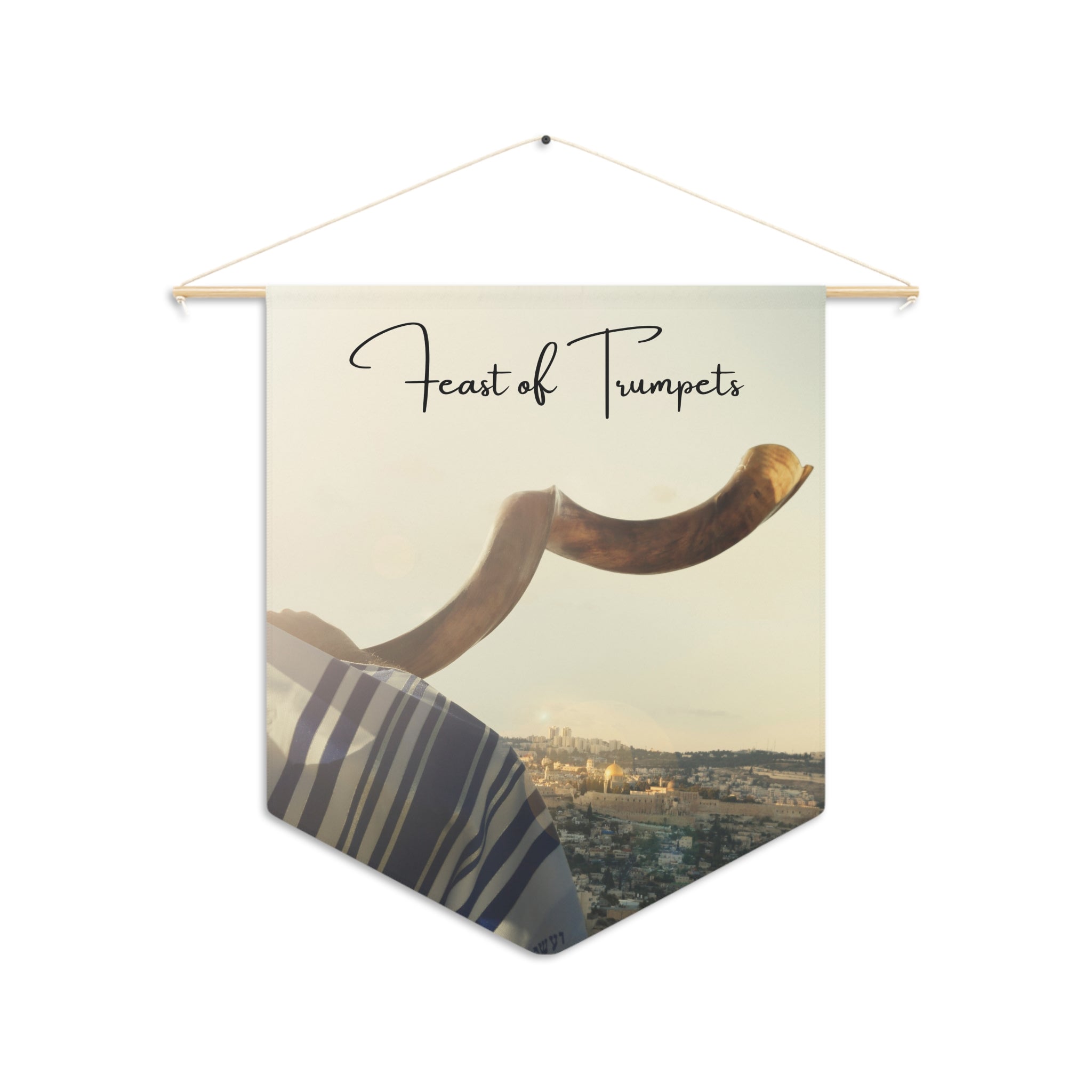 Feast of Trumpets Banner | Yom Teruah Wall Decor | Shofar Art