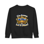 This Little Light of Mine Hanukkah Toddler Sweatshirt – Front & Back Menorah Pullover | I’m Gonna Let It Shine