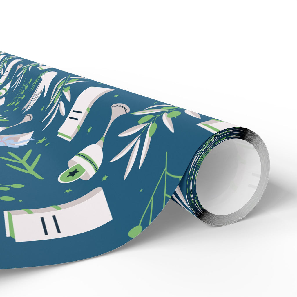 Dove & Olive Branch Gift Wrap with Torah Scrolls | Bar Mitzvah, Bat Mitzvah, Wedding, Holiday Gift Wrap