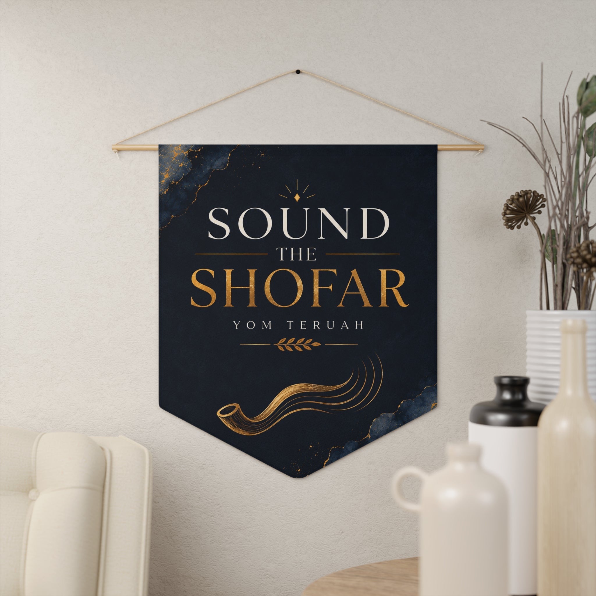 Sound the Shofar | Yom Teruah Wall Pennant