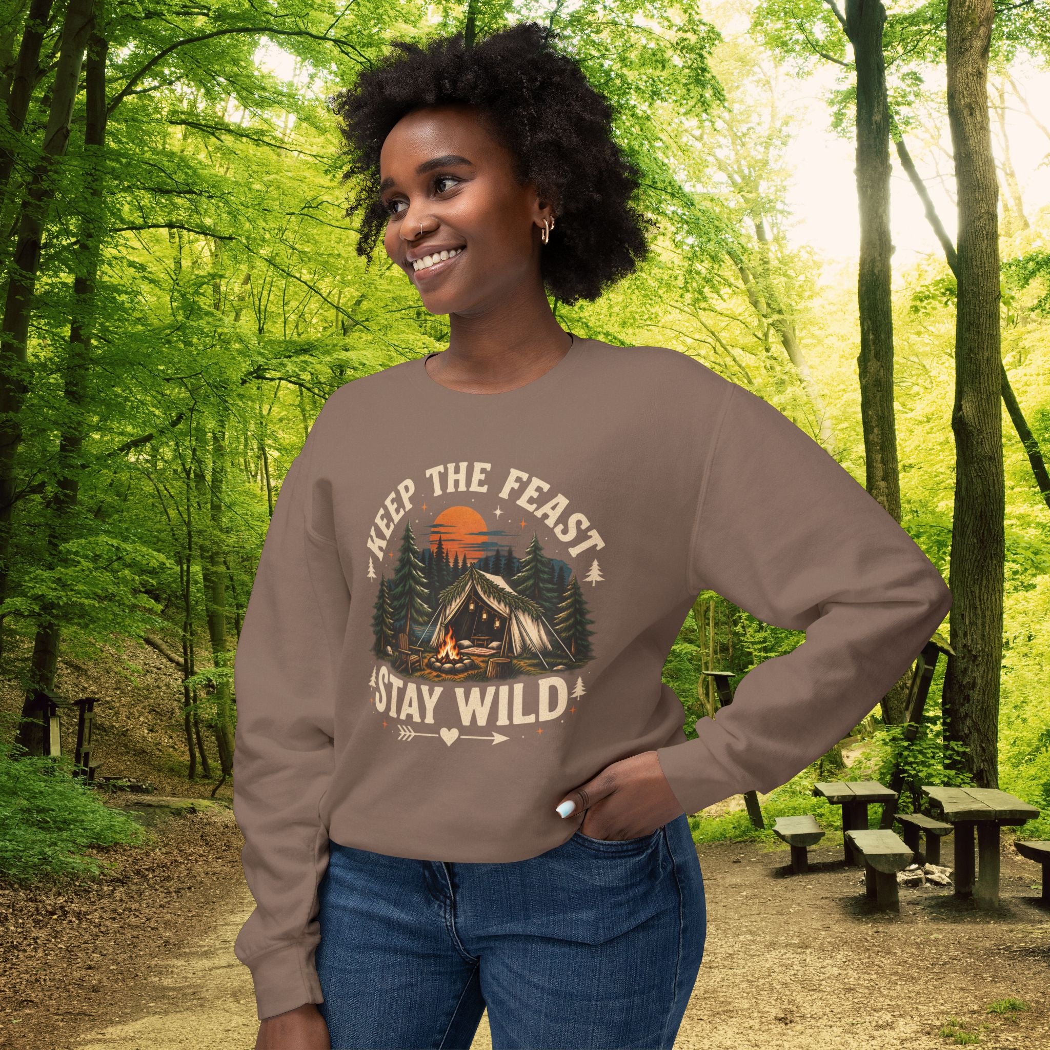 Keep the Feast Stay Wild Sweatshirt | Sukkot Camping Crewneck | Feast of Tabernacles