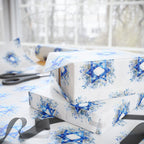 Star of David Wrapping Paper  | Blue Watercolor Judaica Gift Wrap