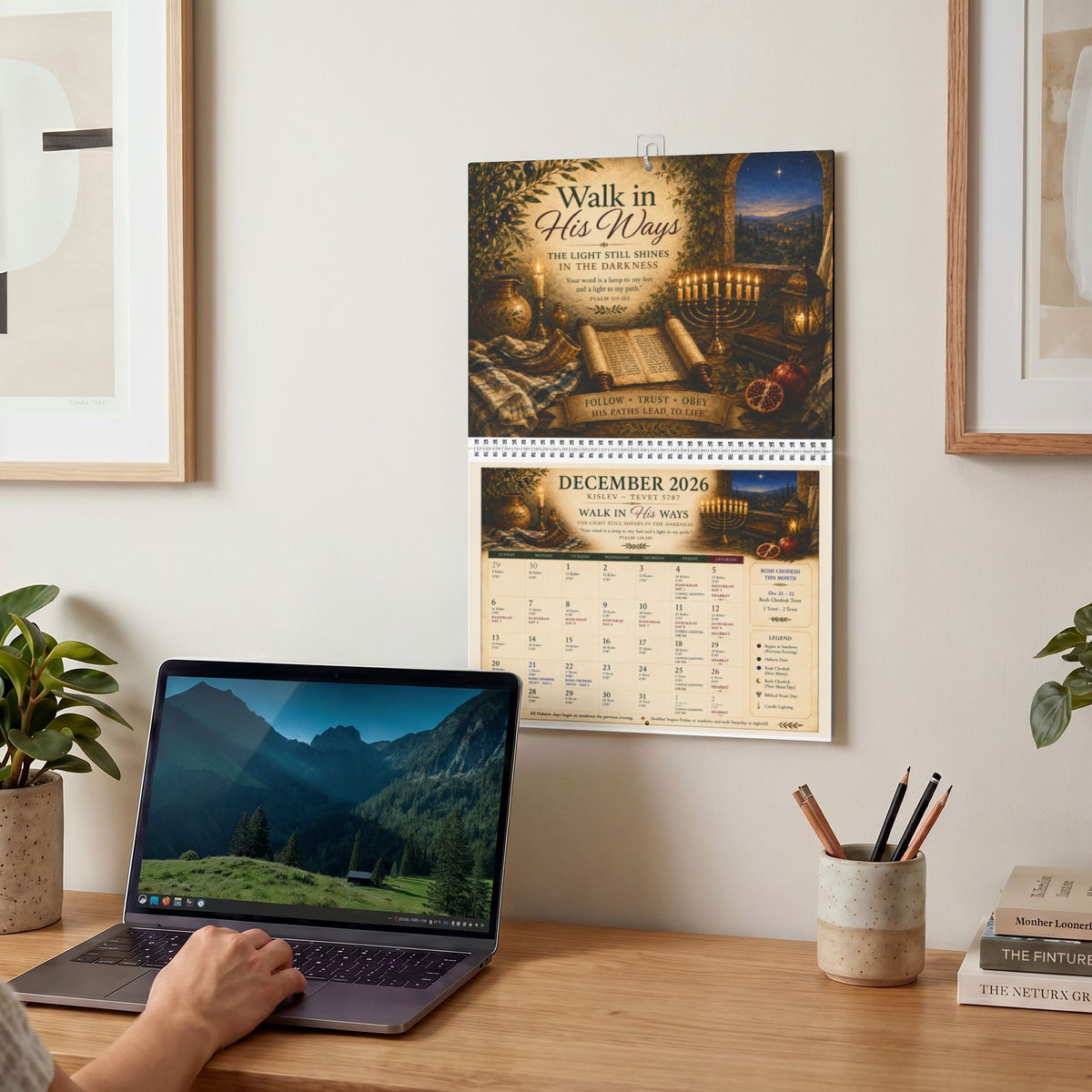 Biblical Hebrew Calendar 2026–2027 | Appointed Times & Feast Days Wall Calendar