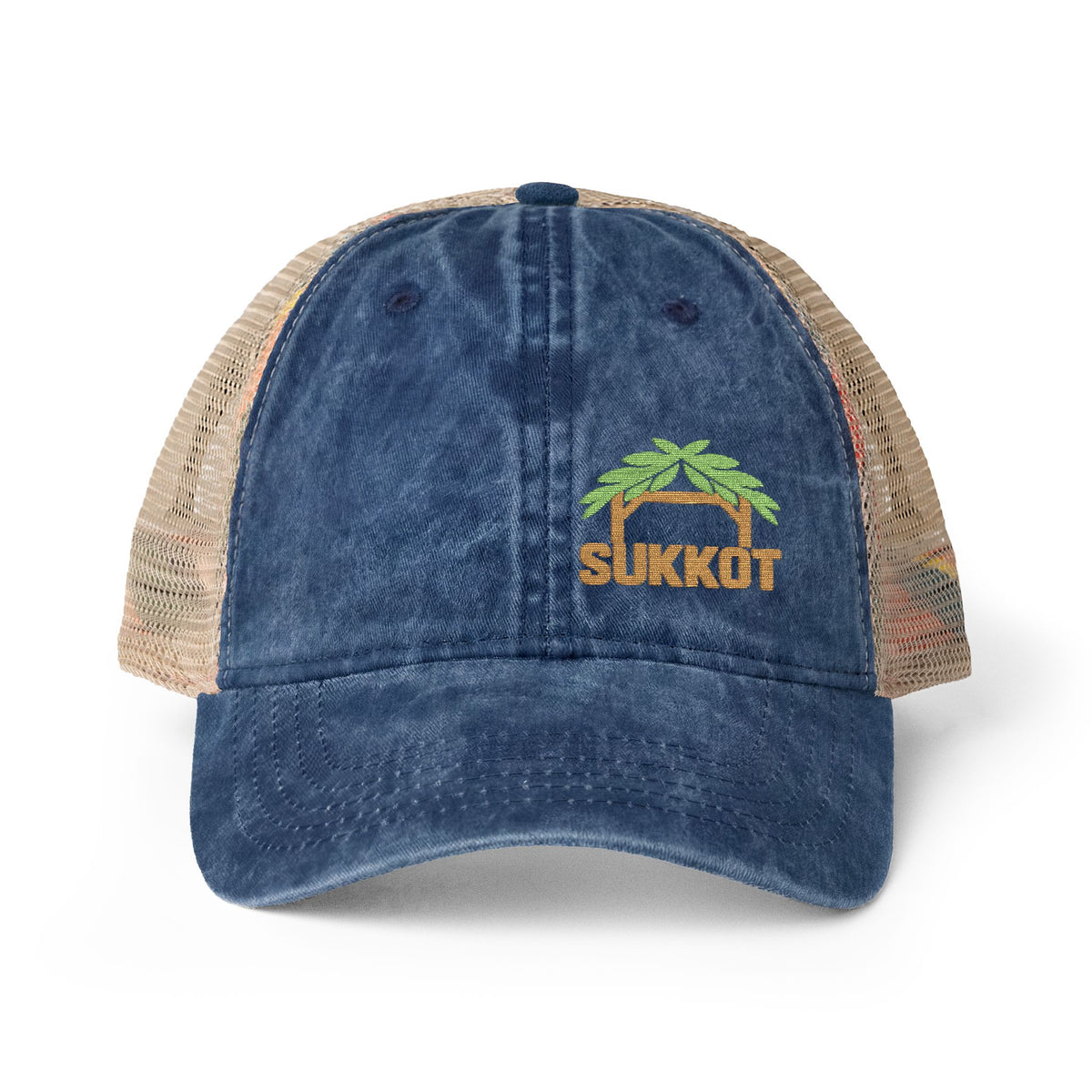 Sukkot – Women's Embroidered Ponytail Hat