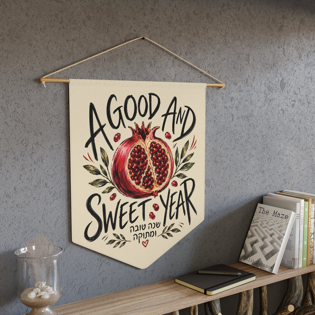 A Good & Sweet Year | Shana Tova Pomegranate Wall Pennant