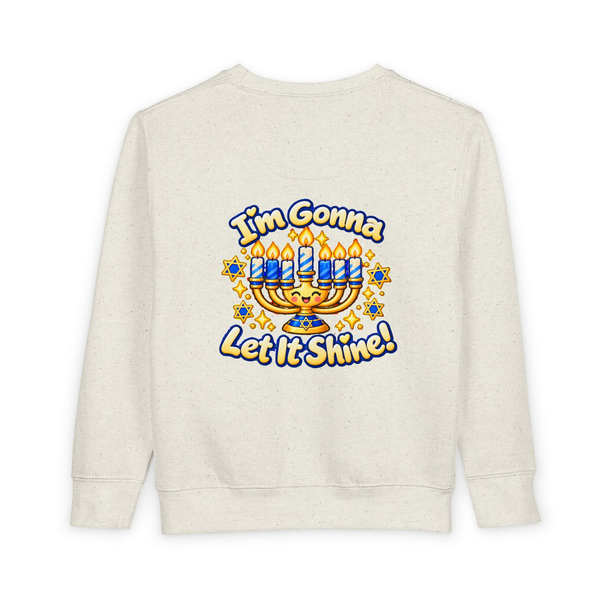 This Little Light of Mine Hanukkah Toddler Sweatshirt – Front & Back Menorah Pullover | I’m Gonna Let It Shine