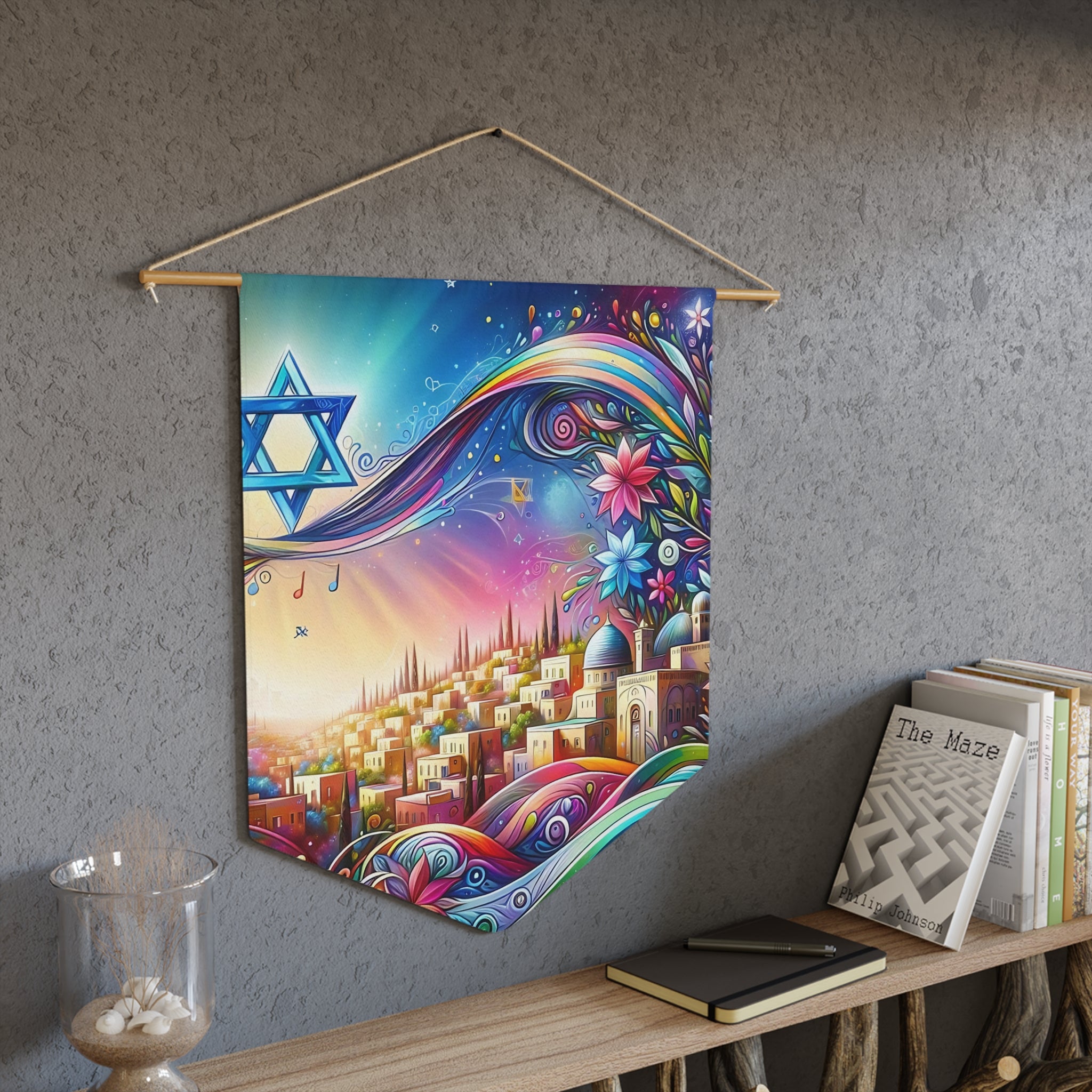 Jerusalem | Colorful Watercolor Wall Pennant