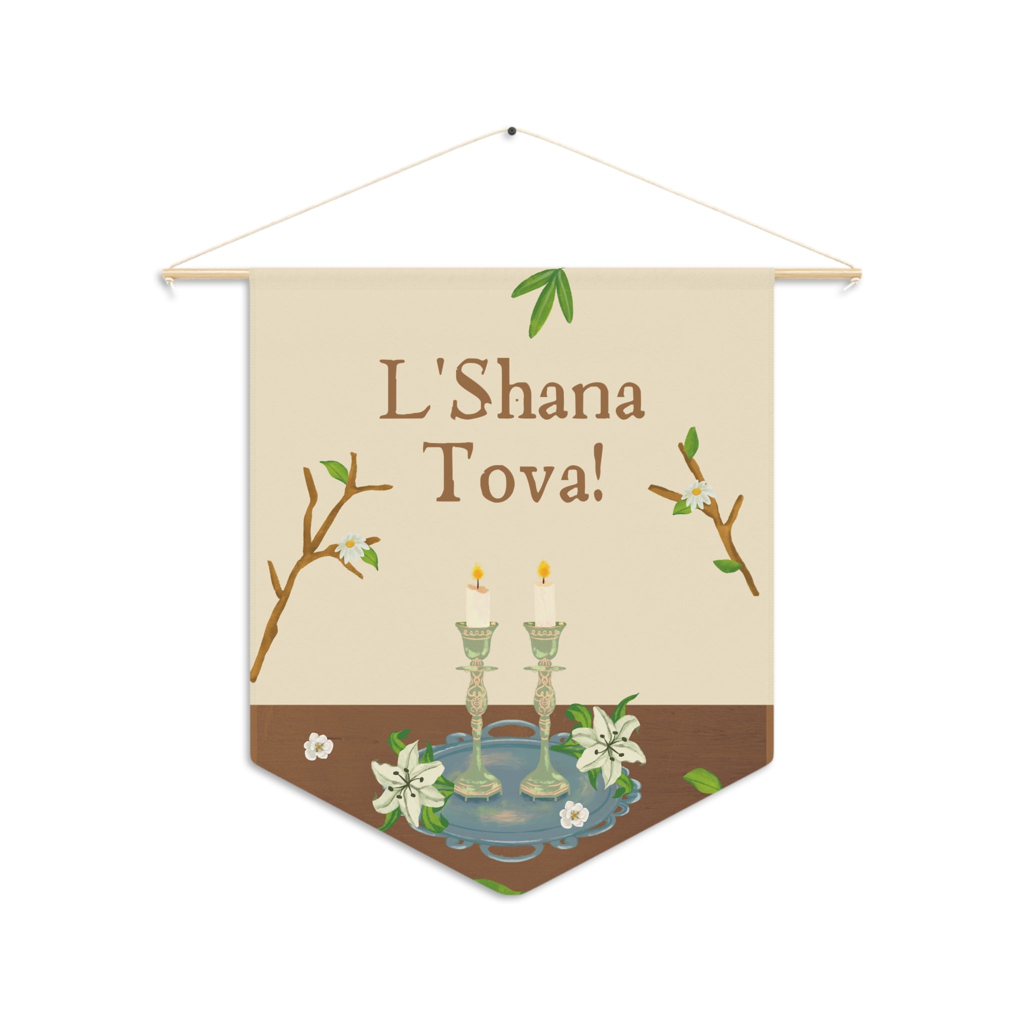 L’Shana Tova | Shabbat Candles Wall Pennant