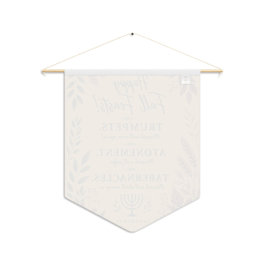 Happy Fall Feasts | Trumpets Atonement Tabernacles Wall Pennant