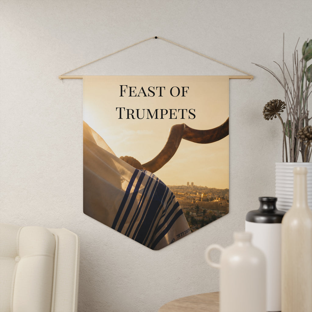 Feast of Trumpets | Shofar & Jerusalem Wall Pennant