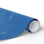 Blue Hanukkah Wrapping Paper | Menorah Gift Wrap
