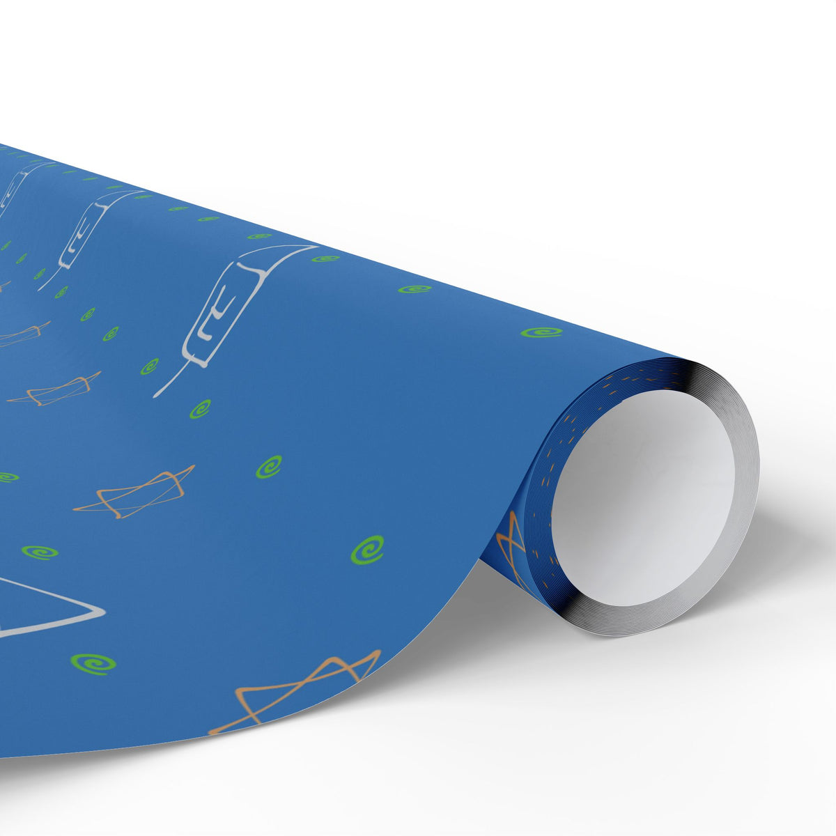 Blue Hanukkah Wrapping Paper | Menorah Gift Wrap