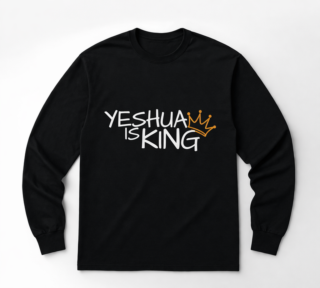 Yeshua is King Long Sleeve Tee - Yeshua Is King, Inspirational Gift, Faith Based Apparel, Bold Faith Statement