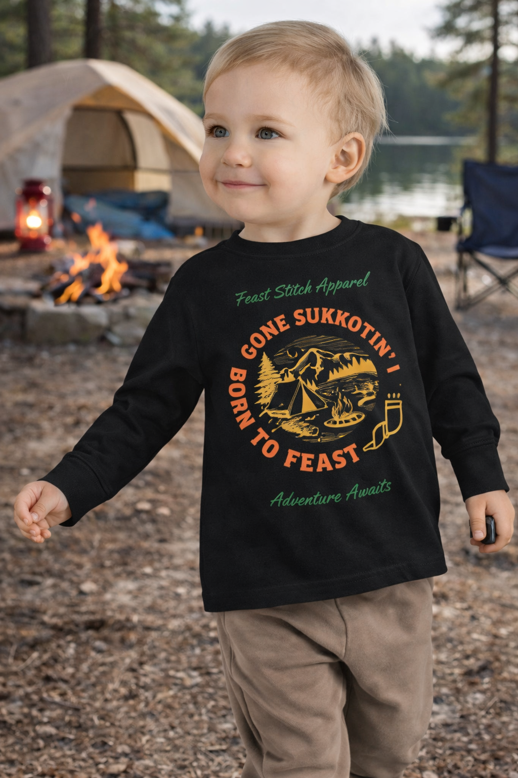 Toddler Feast of Tabernacles Shirt | Sukkot Shirt for Kids | Gone Sukkotin Born to Feast | Shofar Graphic Tee | Hebrew Roots Kids Apparel
