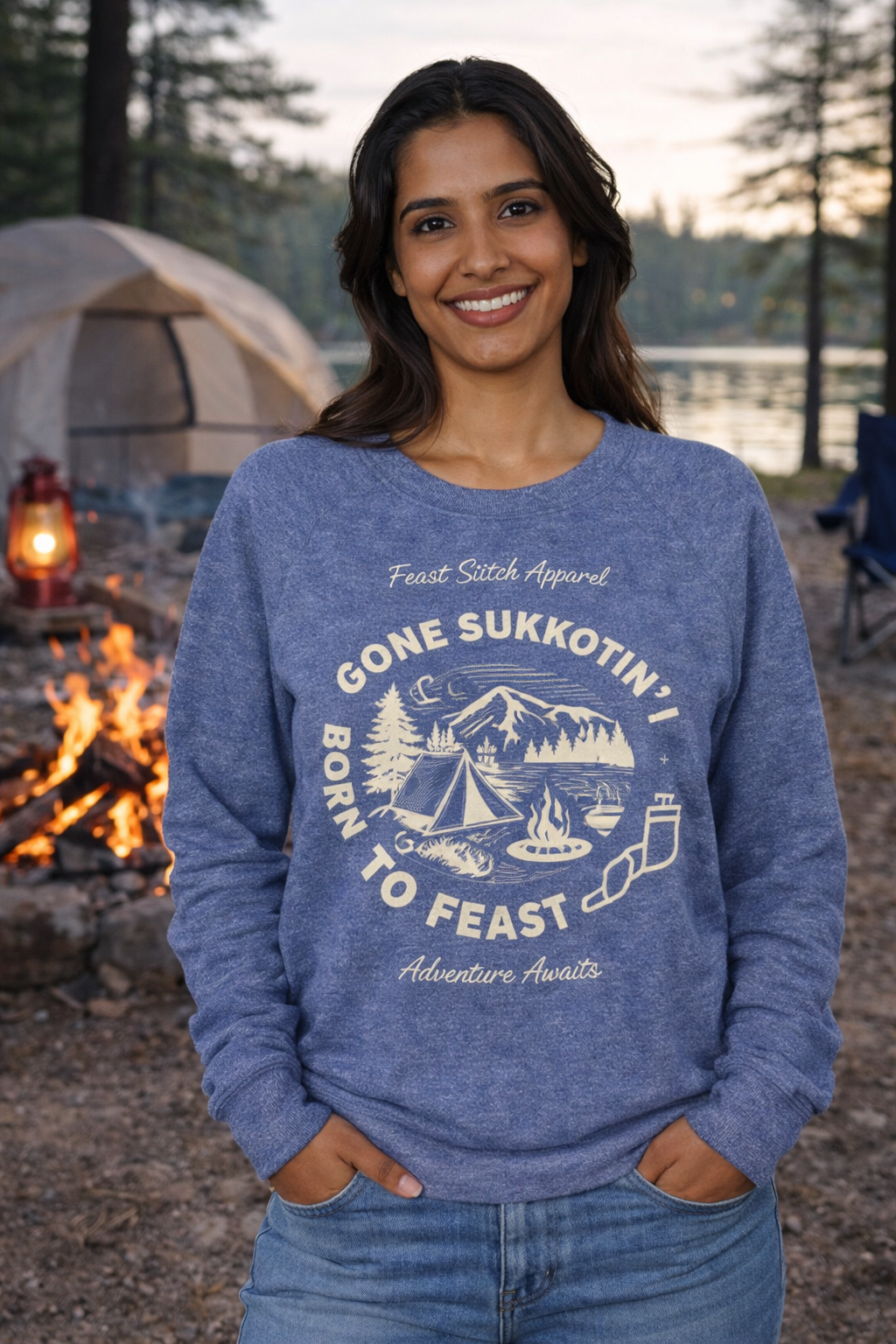 Womens Sukkot Sweatshirt | Feast of Tabernacles Shirt | Gone Sukkotin Born to Feast | Hebrew Roots Apparel | Christian Fall Sweatshirt