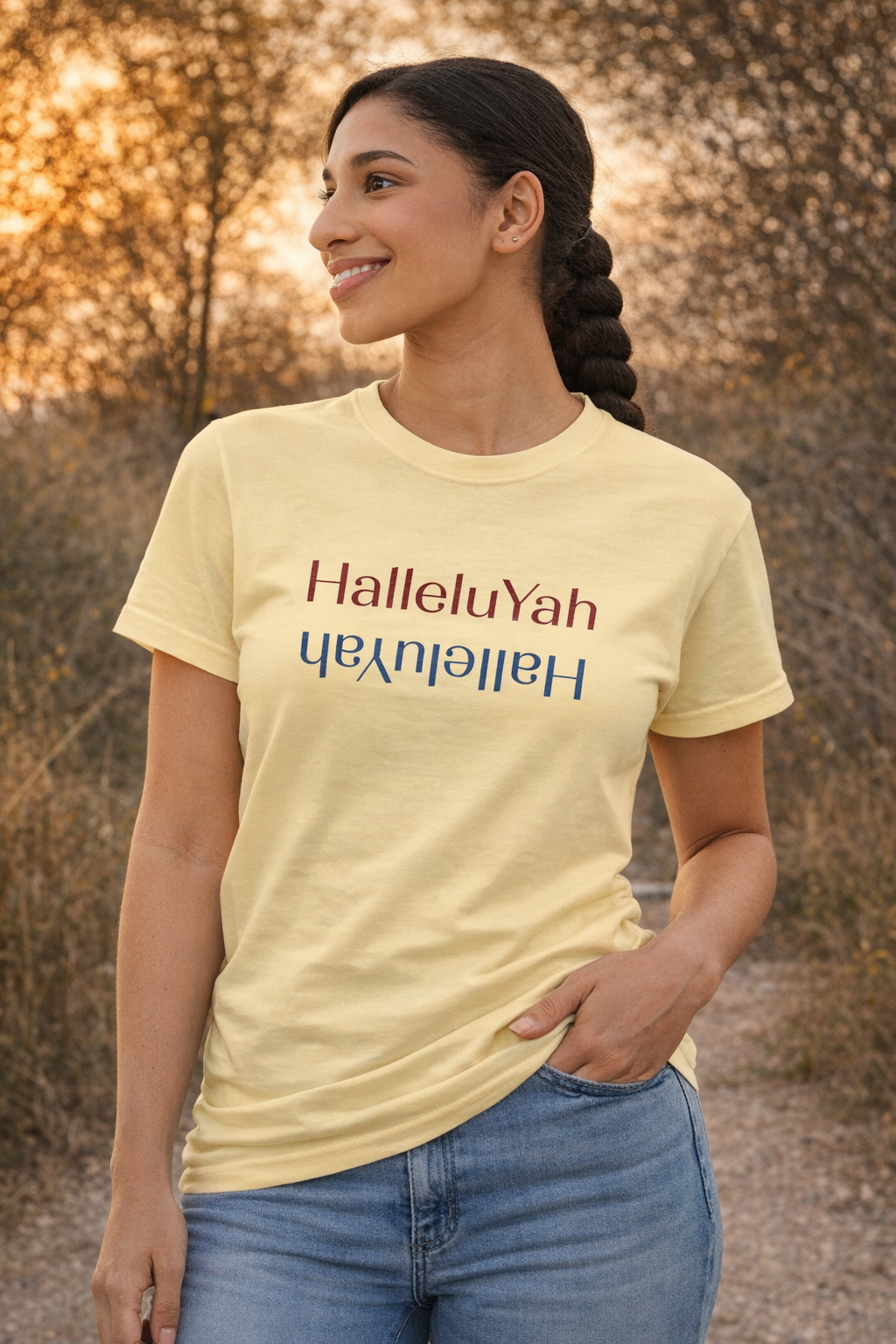 Inspirational Women's Boxy Tee - HalleluYah, Casual Wear, Christian Apparel, Gift for Her, Everyday Comfort