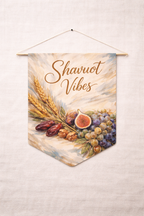 Shavuot Vibes Pennant | Shavuot Banner, Fruit and Wheat Wall Hanging