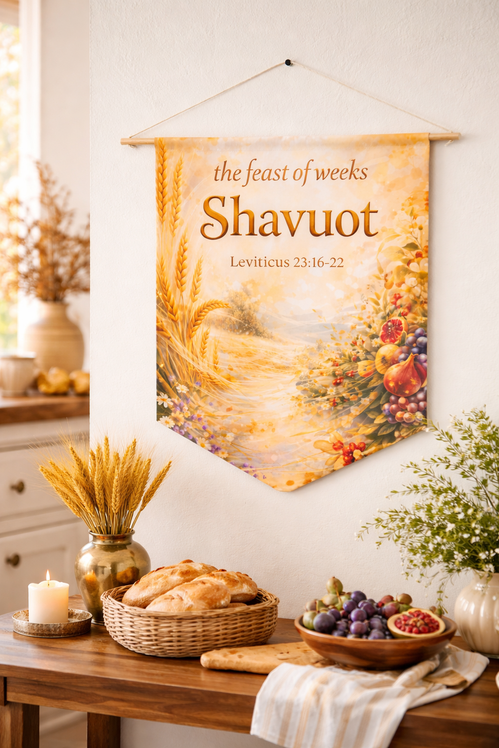 Shavuot | Feast of Weeks Wall Pennant