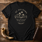 By His Word — Psalm 33:6 Mountain T-Shirt
