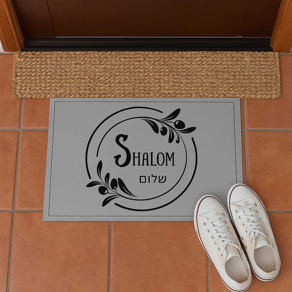 Shalom Hebrew Indoor/Outdoor Mat