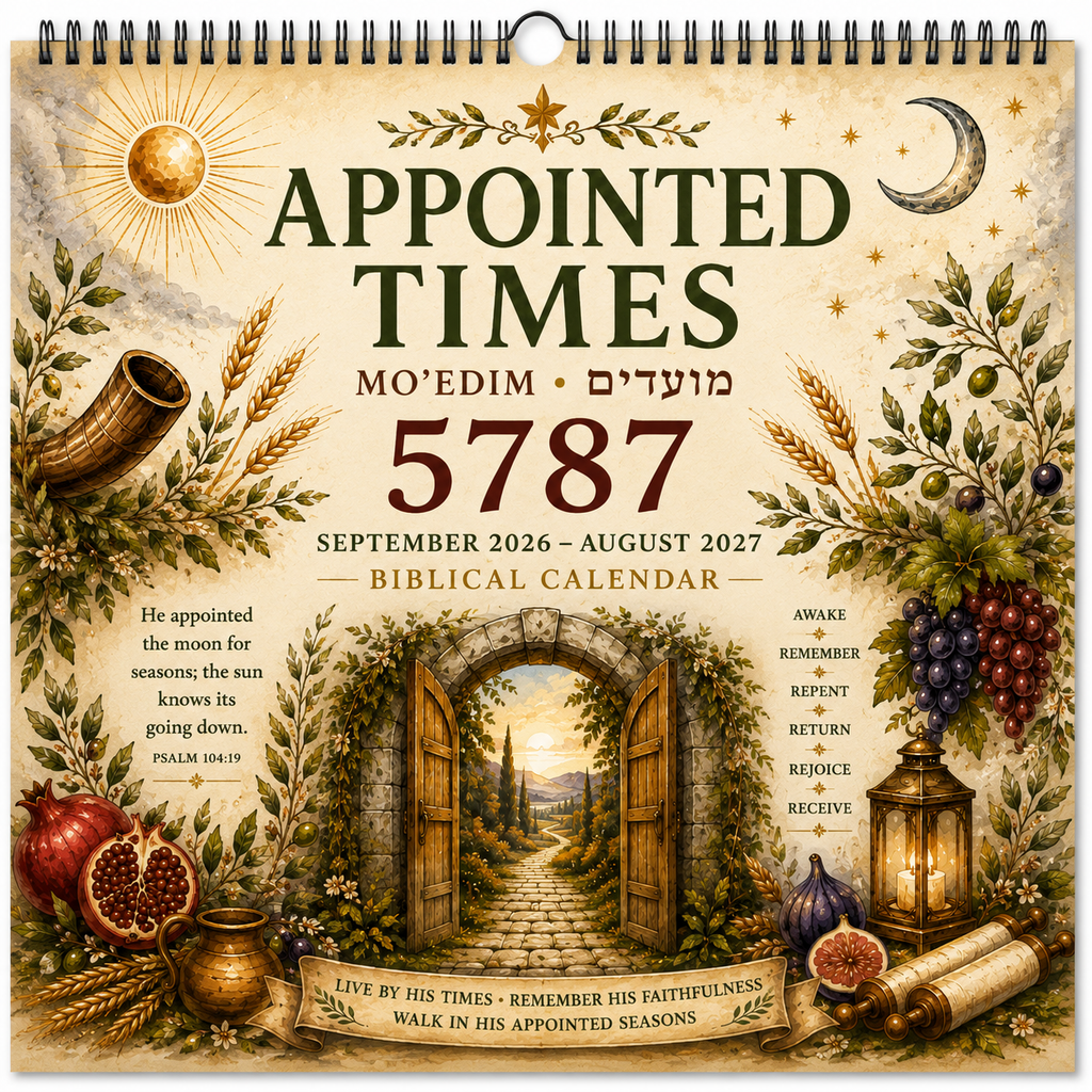 Biblical Hebrew Calendar 2026–2027 | Appointed Times & Feast Days Wall Calendar