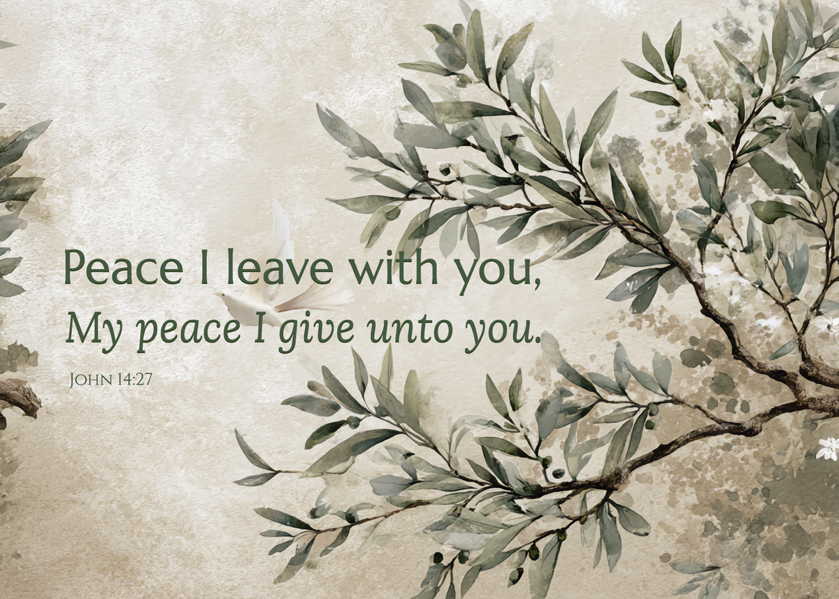 Peace I Leave With You - Inspirational Note Cards, Encouragement, Thank You, Sympathy, 1-50pc Sets