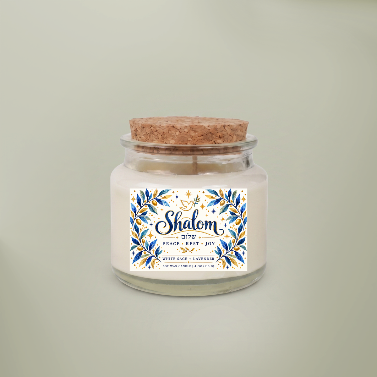 Shalom Gift Set for Her – Soy Candle, Satin Sleep Mask & Cozy Socks | Peace, Rest & Joy Birthday, Coworker & Hanukkah Gift