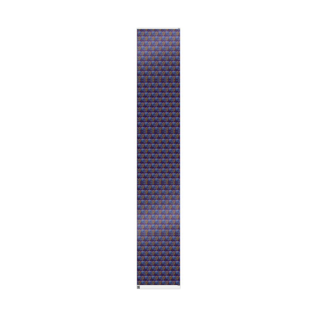 Menorah Gift Wrap in Purple & Gold |  Festival of Lights Gift Supplies