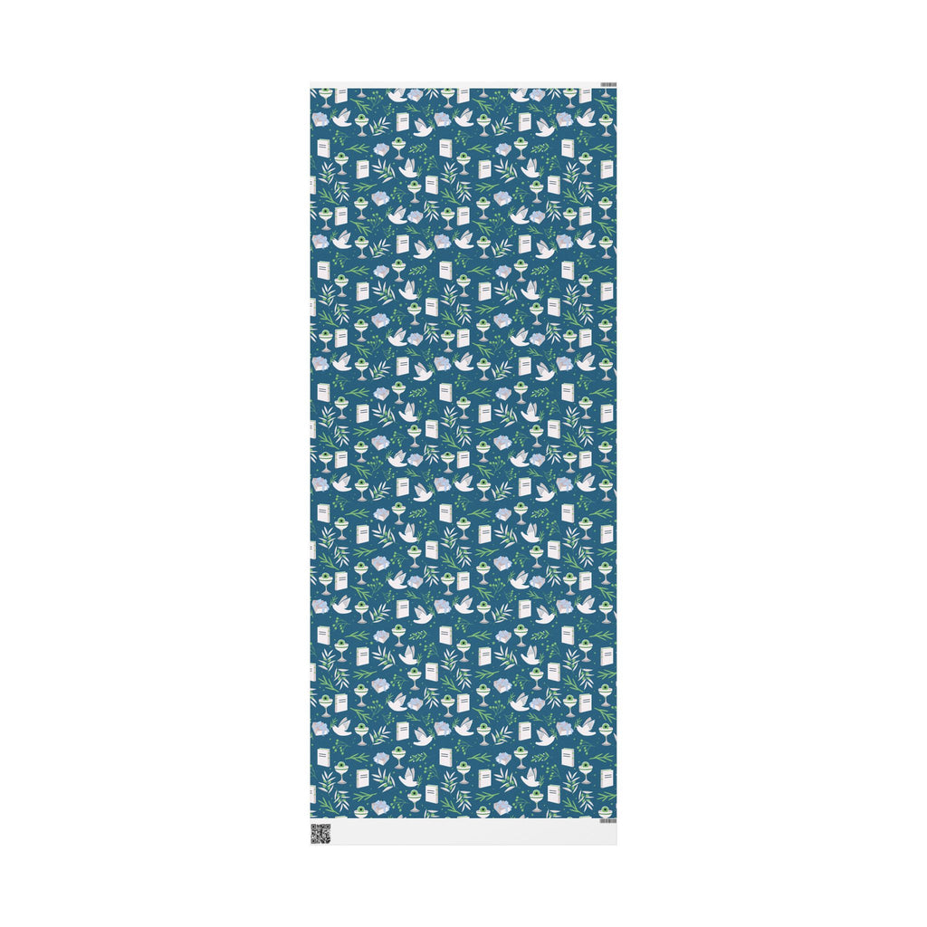 Dove & Olive Branch Gift Wrap with Torah Scrolls | Bar Mitzvah, Bat Mitzvah, Wedding, Holiday Gift Wrap