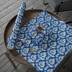 Blue & Gold Floral Wrapping Paper  |  Elegant Judaica Gift Wrap