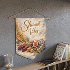 Shavuot Vibes Pennant | Shavuot Banner, Fruit and Wheat Wall Hanging