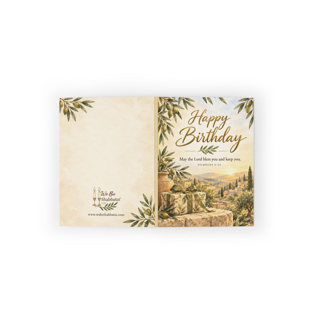 Olive Branch Birthday Card | Faith-Based Birthday Card (8, 16, and 24 pcs)