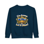 This Little Light of Mine Hanukkah Toddler Sweatshirt – Front & Back Menorah Pullover | I’m Gonna Let It Shine